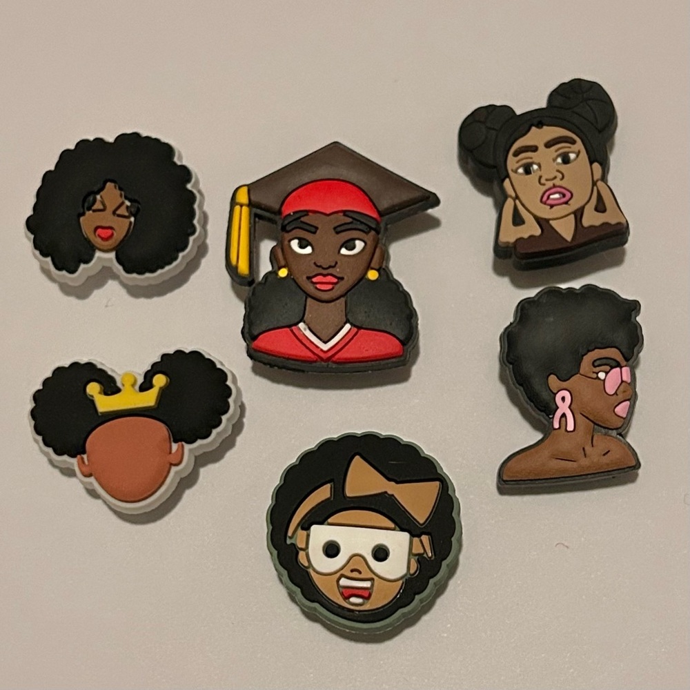 NWOT SIX Crocs Charms Jibbitz Celebrating Melanin